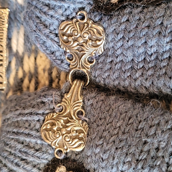 Dale Of Norway Pure Wool Blue Cream Cardigan Sweater - Picture 13 of 13